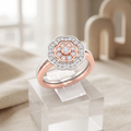 Silvme Infinity Halo with cubic zirconia 925 sterling silver circle ring for women, silver-tone, stackable ring for women, ring set for women, stacking styling view