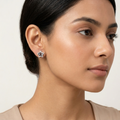 Black Star Stud Earrings, close-up detail, view 5