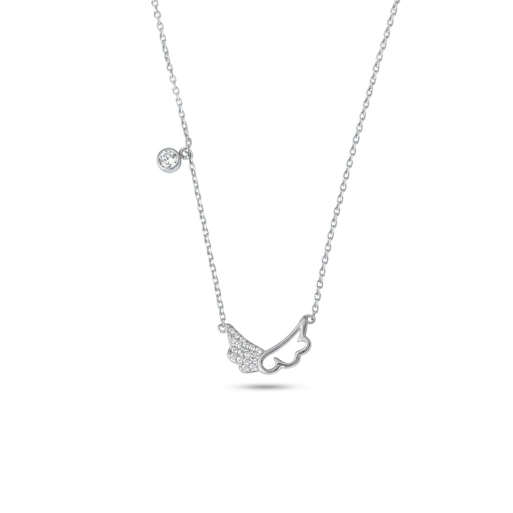 Silvme Sparkle Wing Pendant Necklace, crafted in 925 sterling silver for women, premium silver jewellery