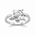 Silvme Peacock Tail Statement 925 sterling silver ring for women — top view