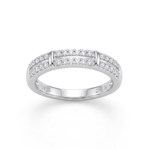 Silvme Criss-Cross Lattice 925 sterling silver ring for women — top view