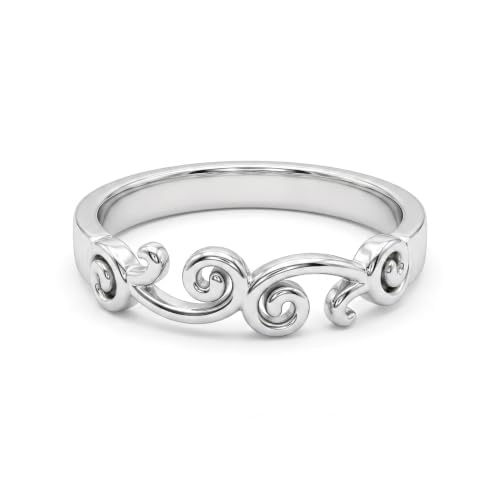 Silvme Crescent Moon Arch 925 sterling silver ring for women — top view