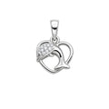 Silvme Dolphin Heart Pendant in 925 sterling silver, jewellery for women, minimal modern styling