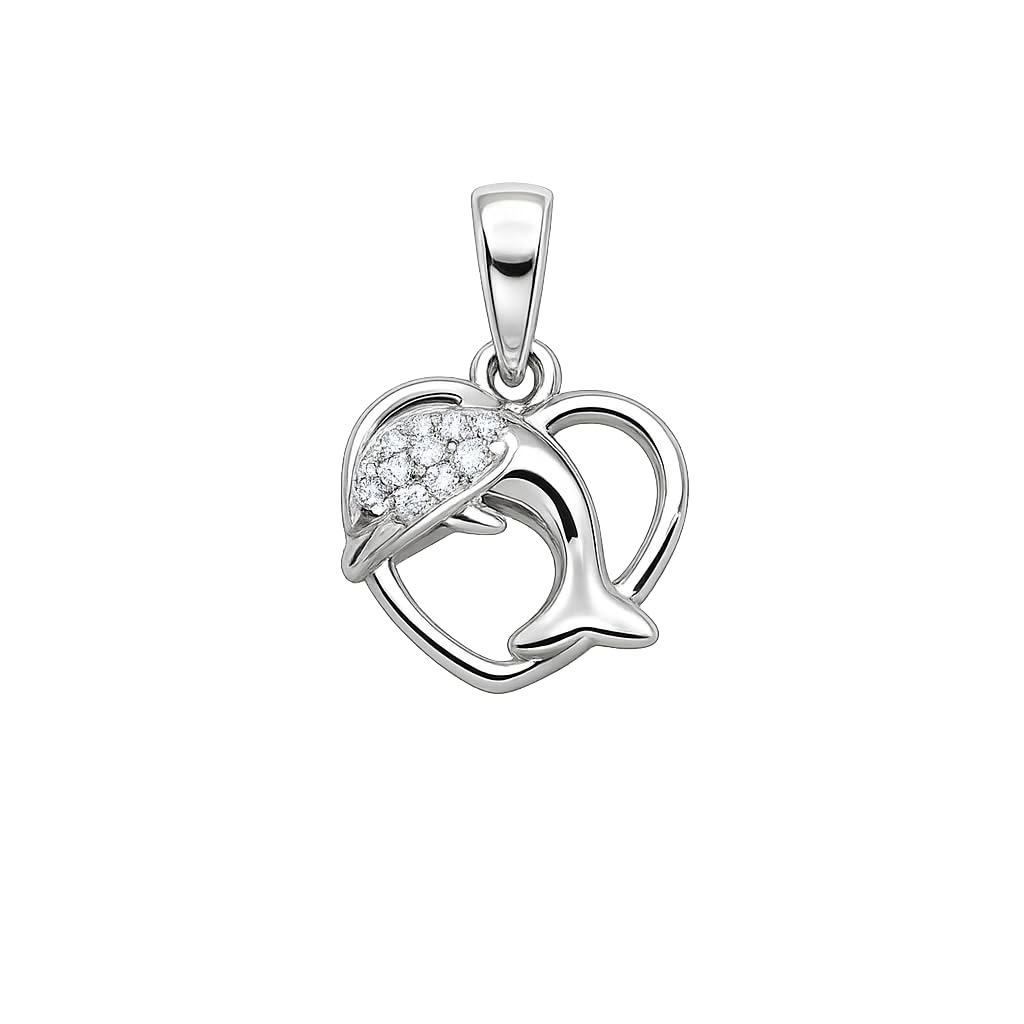 Silvme Dolphin Heart Pendant in 925 sterling silver, jewellery for women, minimal modern styling