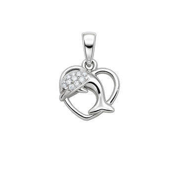 Silvme Dolphin Heart Pendant in 925 sterling silver, jewellery for women, minimal modern styling