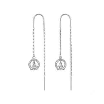 Eiffel Tower Halo Threader Earrings, front product view
