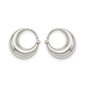 Silvme 925 Sterling Silver Chunky Round Hoop Earrings for women - white-background product photo of silver bali hoop earrings