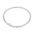 Silvme 925 sterling silver flat mariner link bracelet for men shaped into an oval on a white background