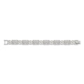 Silvme 925 sterling silver slim textured link bracelet for men laid flat on a white background