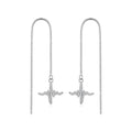 Heartbeat Pulse Wave Stone-Set Threader Earrings, front product view