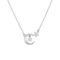 Silvme Moon & Star Pendant Necklace in 925 sterling silver, jewellery for women, refined silver accessory