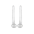 Geometric Monogram Threader Earrings, front product view