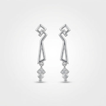 Art Deco Geometric Trapezoid Drop Earrings, front product view