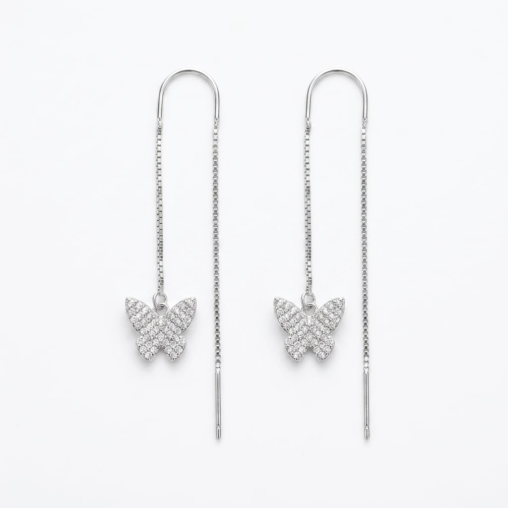 Twisted Knot Open Teardrop Stone-Set Drop Earrings, front product view