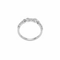 Silvme Sculptural Half-Eternity 925 sterling silver ring for women set with cubic zirconia — front view on white background
