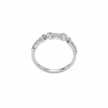 Silvme Sculptural Half-Eternity 925 sterling silver ring for women set with cubic zirconia — front view on white background