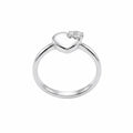 Silvme Polished Heart Signet 925 sterling silver ring for women set with cubic zirconia — front view on white background