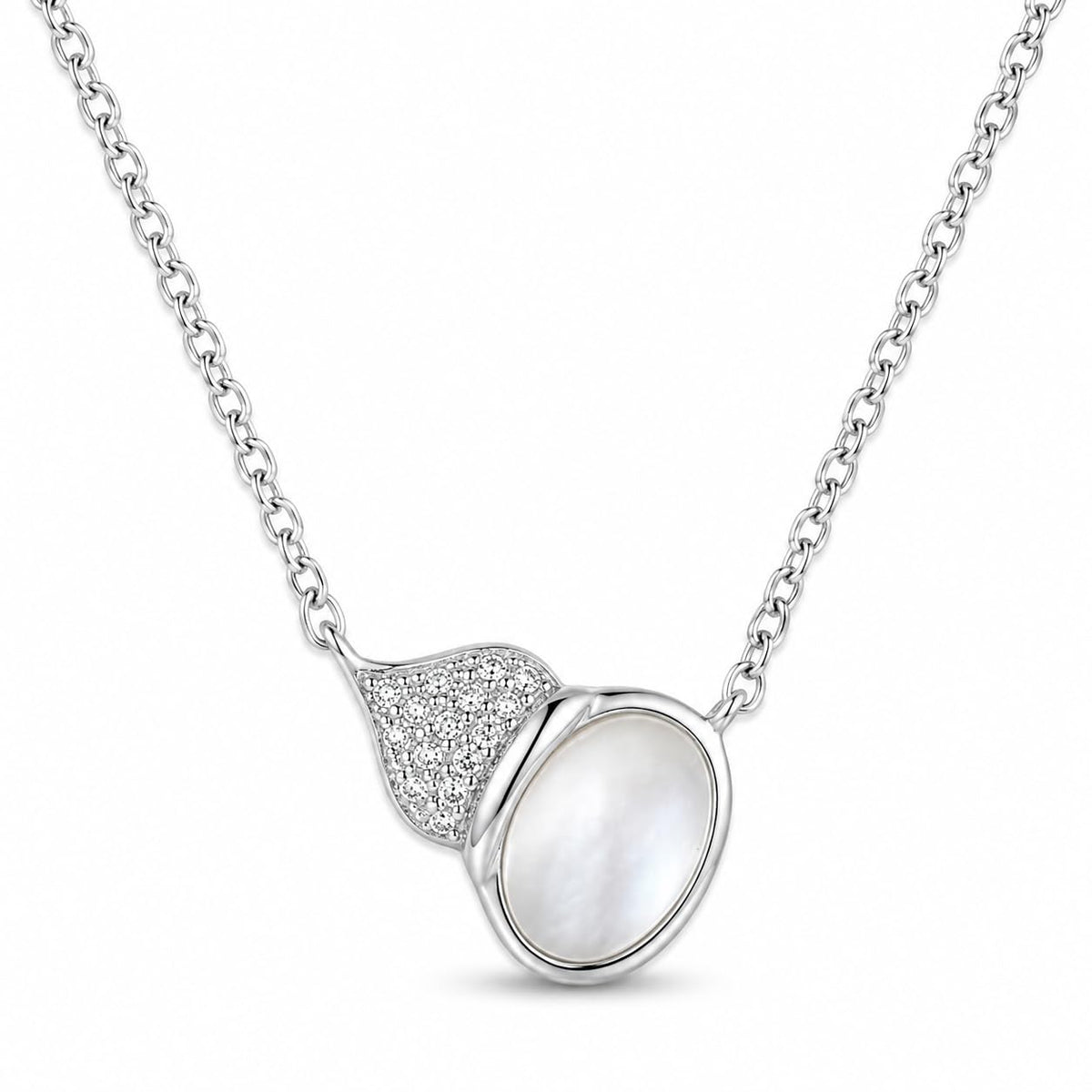 Silvme Pearl Wing Pendant Necklace in 925 sterling silver, jewellery for women, minimal modern styling