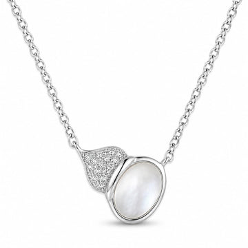 Silvme Pearl Wing Pendant Necklace in 925 sterling silver, jewellery for women, minimal modern styling