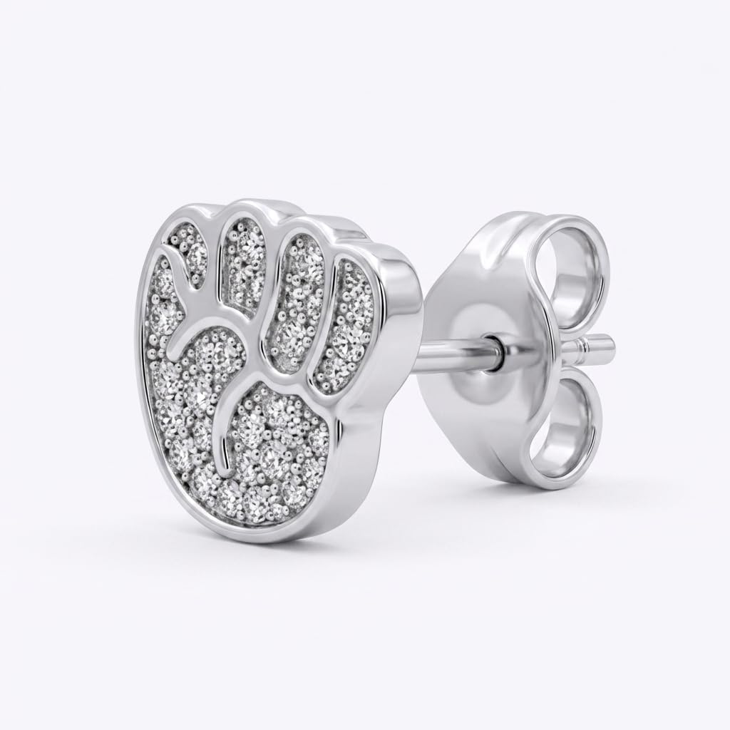 Footprint Stone-Set Stud Earrings, front product view