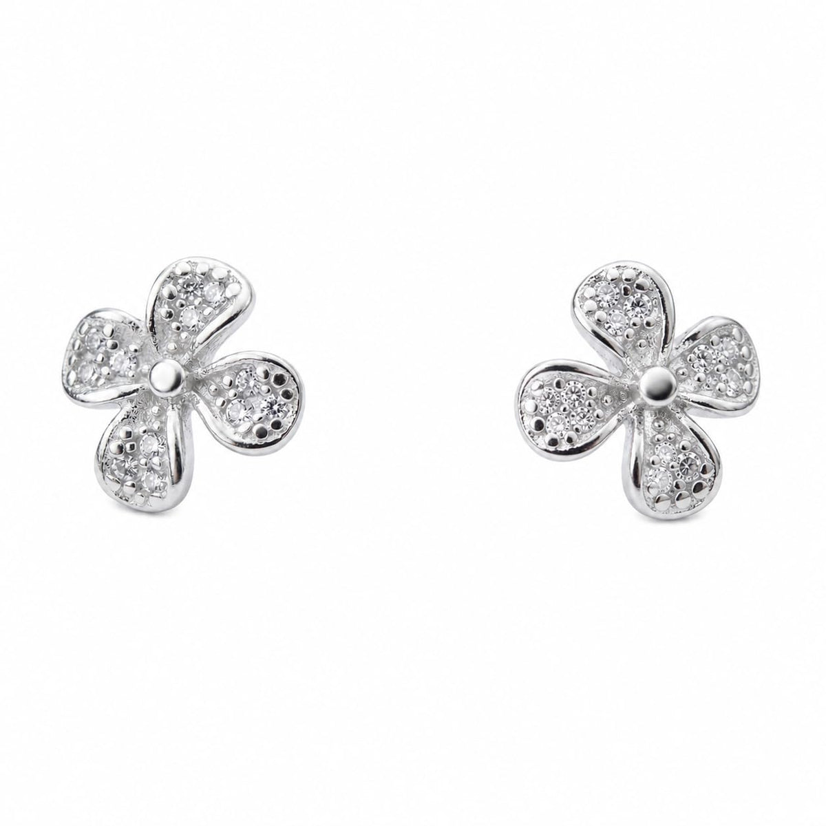 Four-Petal Clover Stud Earrings, front product view