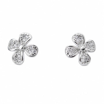 Four-Petal Clover Stud Earrings, front product view