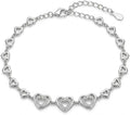 Silvme Heart Link Bracelet in 925 sterling silver with cubic zirconia, jewellery for women