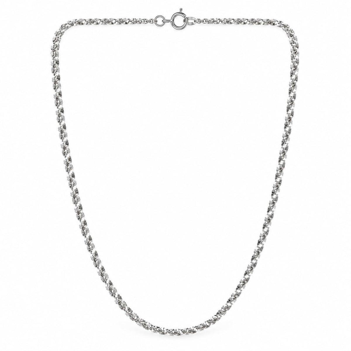 Sterling silver rhodium-plated chain by Silvme, made for women and men, close to 3.66 g in weight