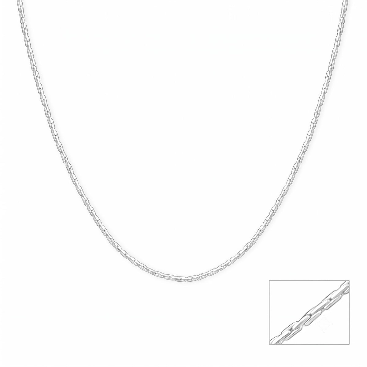 Silvme 925 sterling silver box link chain for women and men, approx. 6.06 g, sterling silver throughout
