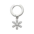 Silvme 925 Sterling Silver CZ Daisy Drop Earrings for women - white-background product photo of silver drop earrings
