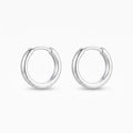 Silvme 925 Sterling Silver Plain Round Hoop Earrings for women - white-background product photo of silver bali hoop earrings