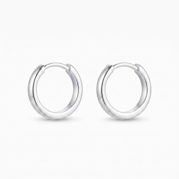 Silvme 925 Sterling Silver Plain Round Hoop Earrings for women - white-background product photo of silver bali hoop earrings
