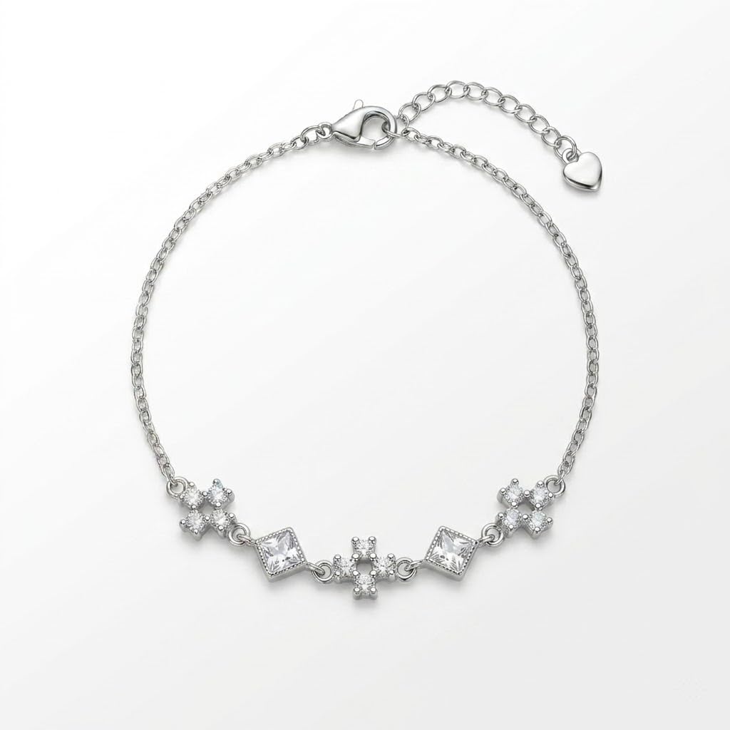 Silvme Lotus Flower CZ Bracelet with cubic zirconia, crafted in 925 sterling silver for women