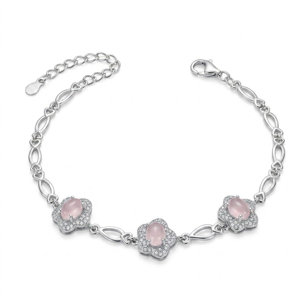925 sterling silver Flower Motif CZ Bracelet by Silvme with cubic zirconia, an elegant accessory for her
