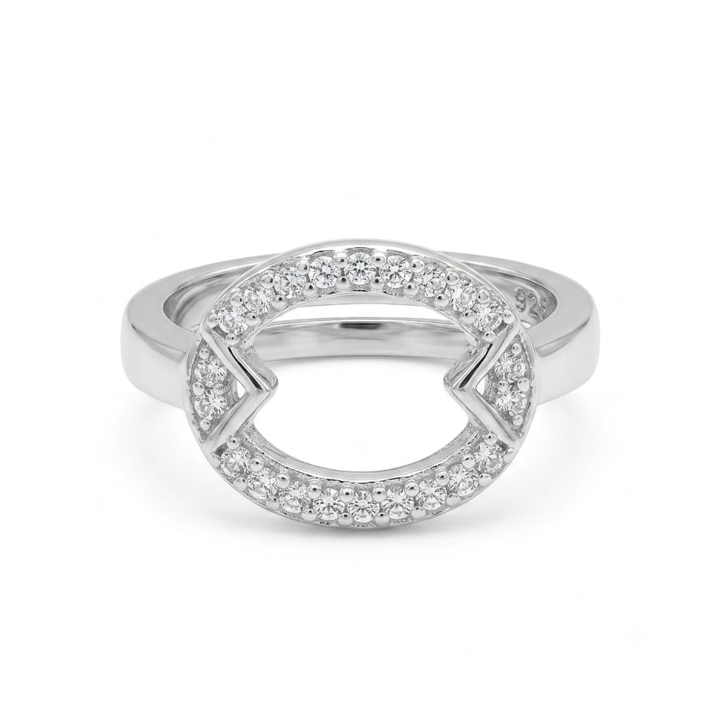 Silvme Rope-Twist 925 sterling silver ring for women — front view on white background