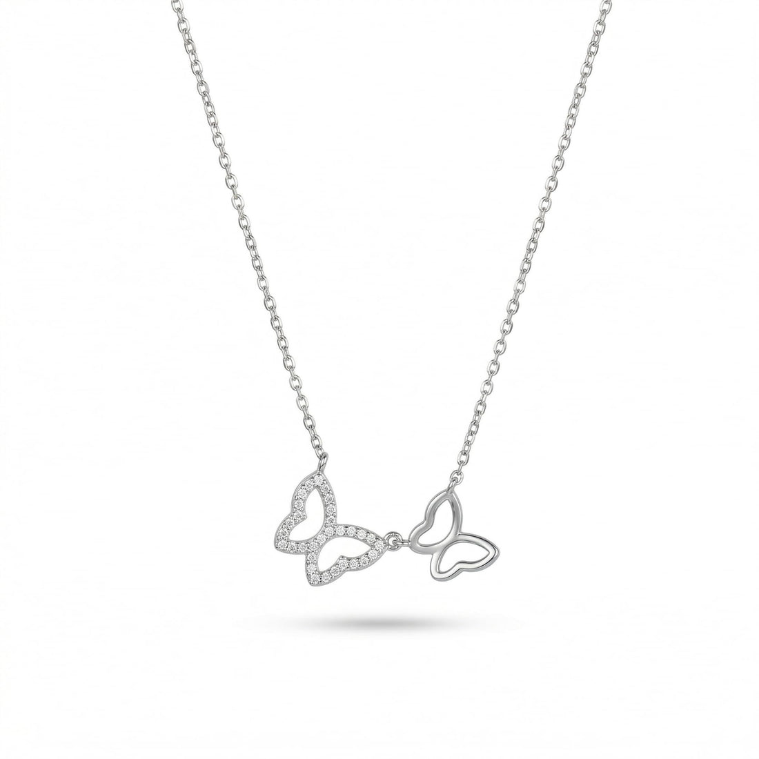 925 sterling silver Double Butterfly Pendant Necklace by Silvme, an elegant accessory for her