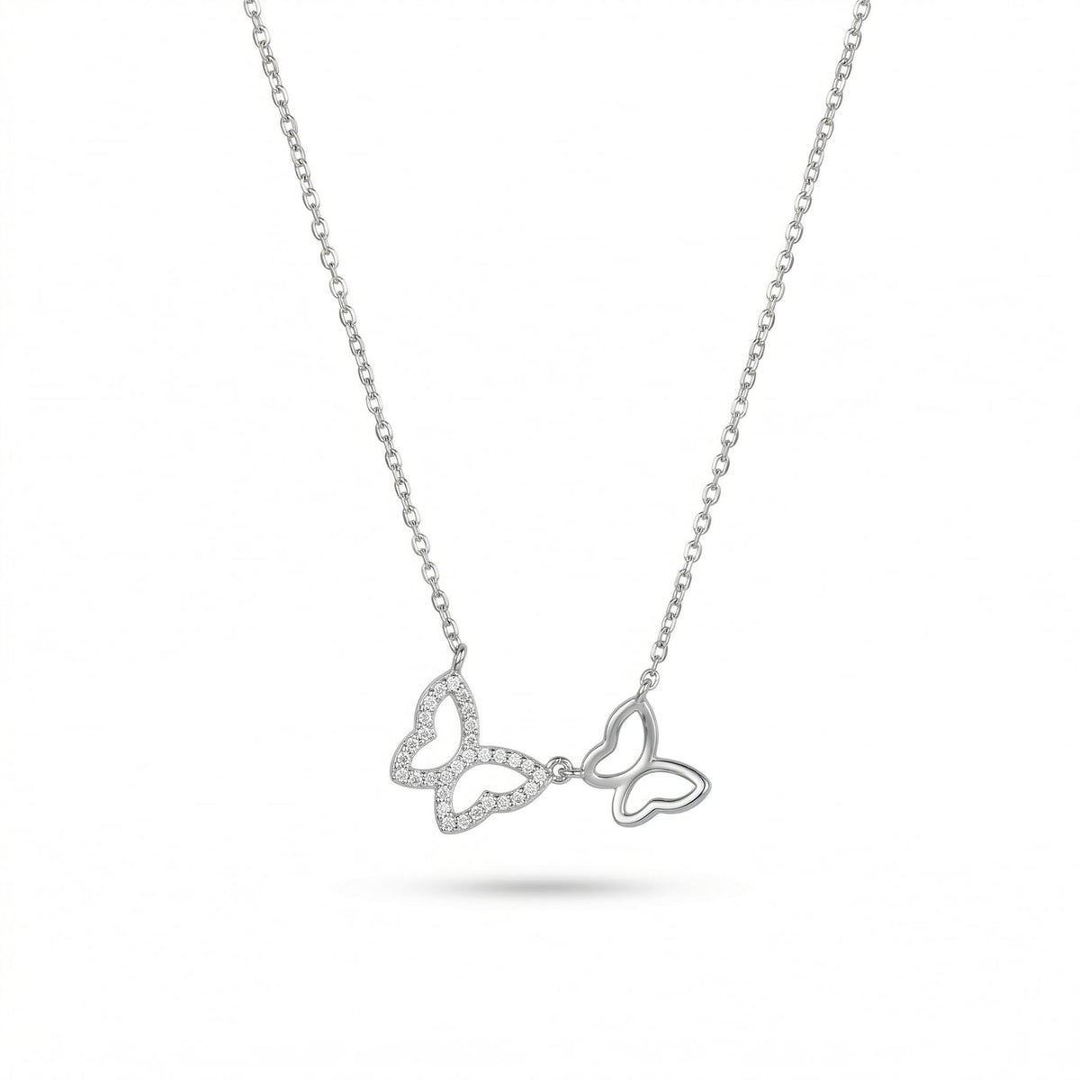 925 sterling silver Double Butterfly Pendant Necklace by Silvme, an elegant accessory for her