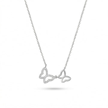 925 sterling silver Double Butterfly Pendant Necklace by Silvme, an elegant accessory for her