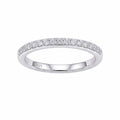 Silvme Clear CZ Half-Eternity 925 sterling silver ring for women set with cubic zirconia — front view on white background