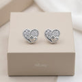 Entwined Double-Heart Stone-Set Stud Earrings, additional product view 3