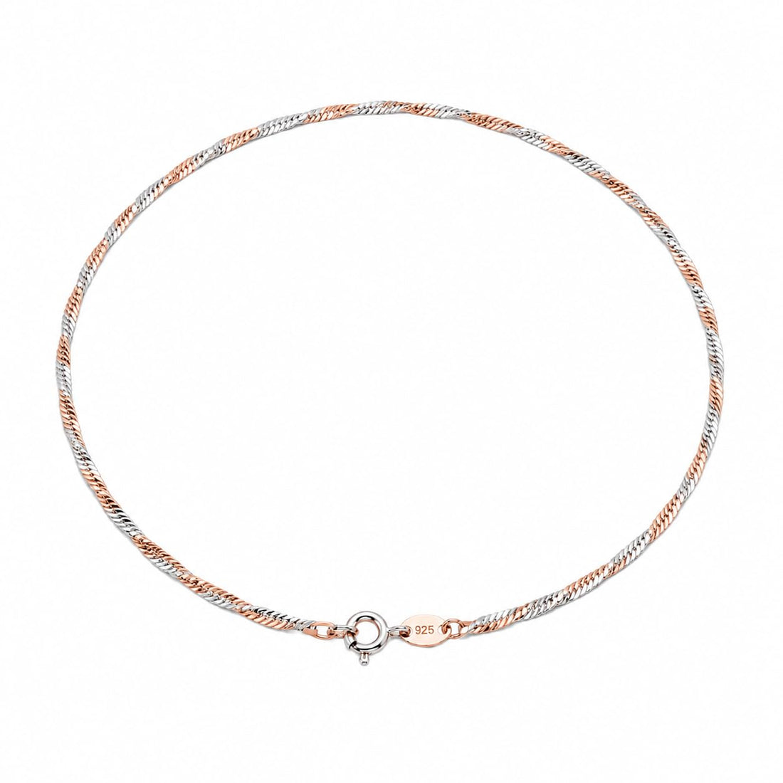 Silvme rhodium-plated chain in solid 925 sterling silver, approx. 4.11 g, sterling clasp and findings