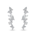Stone-Set Butterfly Ear Crawler Climber Earrings, front product view