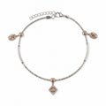 Additional detail view of the Silvme rose-gold CZ charm 925 silver anklet payal (7)