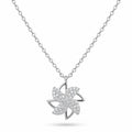 Silvme Pinwheel Flower Pendant Necklace in 925 sterling silver, jewellery for women, timeless everyday elegance
