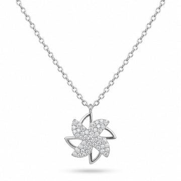 Silvme Pinwheel Flower Pendant Necklace in 925 sterling silver, jewellery for women, timeless everyday elegance