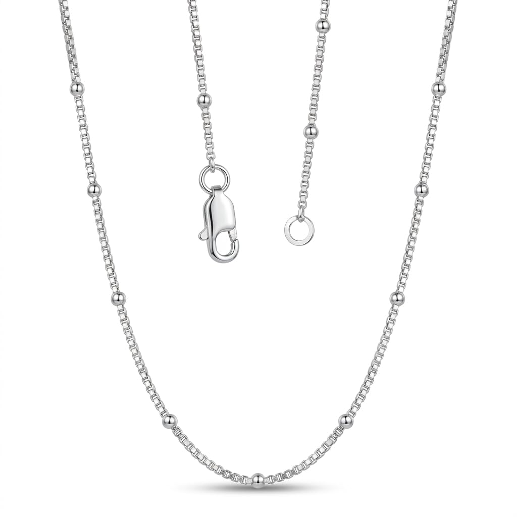 Sterling silver box link chain by Silvme, made for women and men, close to 4.68 g in weight