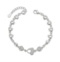 925 sterling silver Heart Charm Bracelet by Silvme, an elegant accessory for her, a gift-worthy silver piece