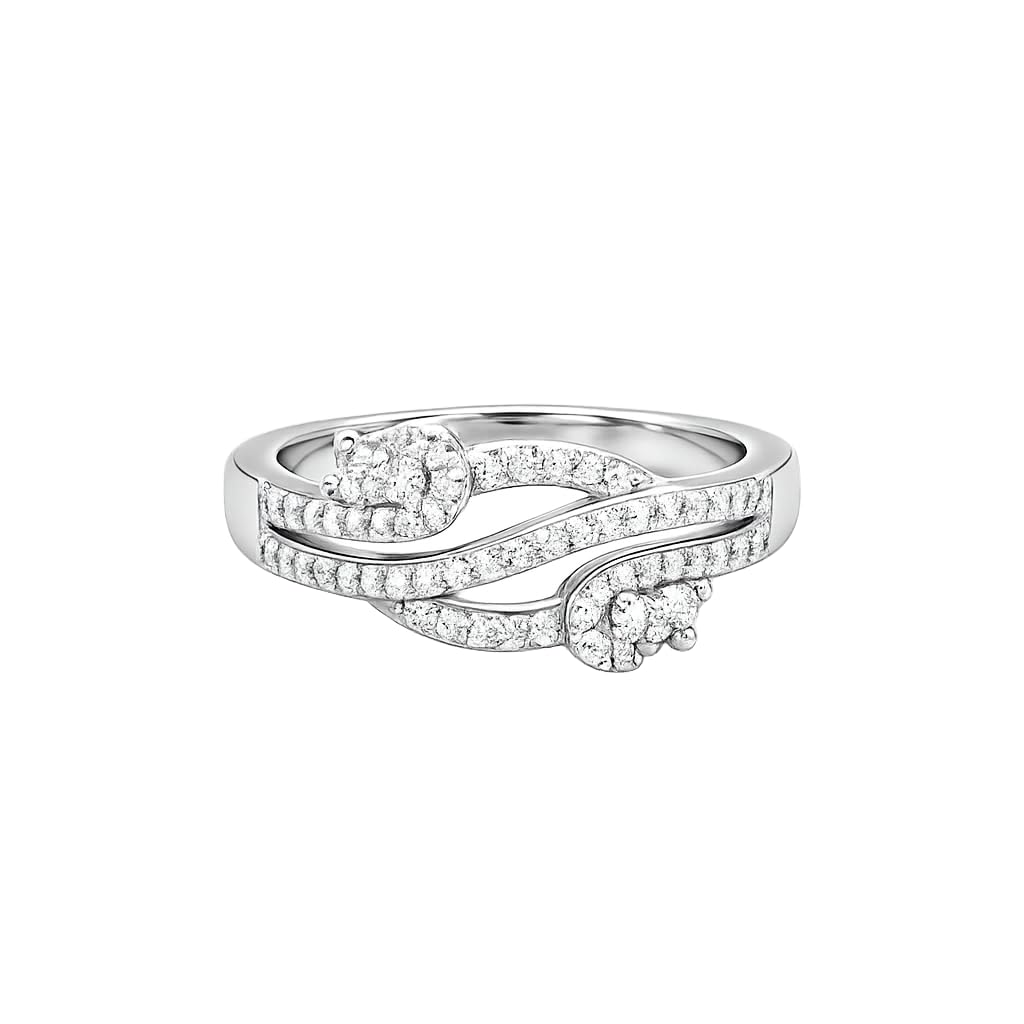 Silvme Ocean Wave Textured 925 sterling silver ring for women — top view
