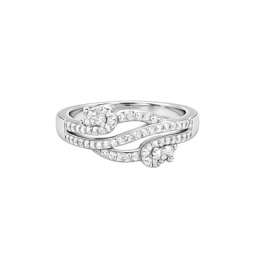 Silvme Ocean Wave Textured 925 sterling silver ring for women — top view