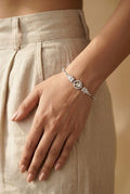 Silvme Floral Cubic Zirconia Bracelet in 925 sterling silver, jewellery for women, ideal as an anniversary gift
